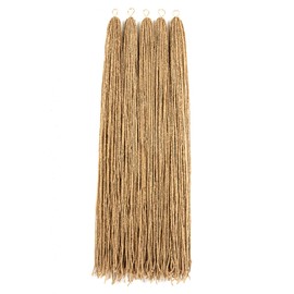 GUOHUI Micro Faux Locs Crochet Hair, 36 Inch 5 Packs Color Honey Blonde DIY Braids Straight Styles (36",27)