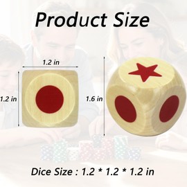 Left Right Dice Games Dice Set Toys Board Table Games for Adults Teens Kids Family Party Travel Thanksgiving Christmas Stocking Stuffers Gamer Fun Gifts (Red)