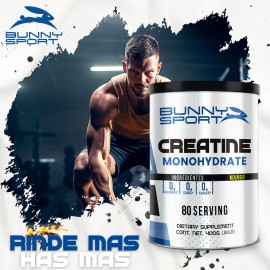 Creatina Monohidratada Bunny Sport de 400g Sabor Mango para Rendimiento