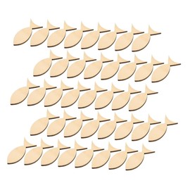 Tofficu DIY Art Craft Wood Cutouts 100pcs Unfinished Fish Cutouts Ocean Animal Decor Shapes