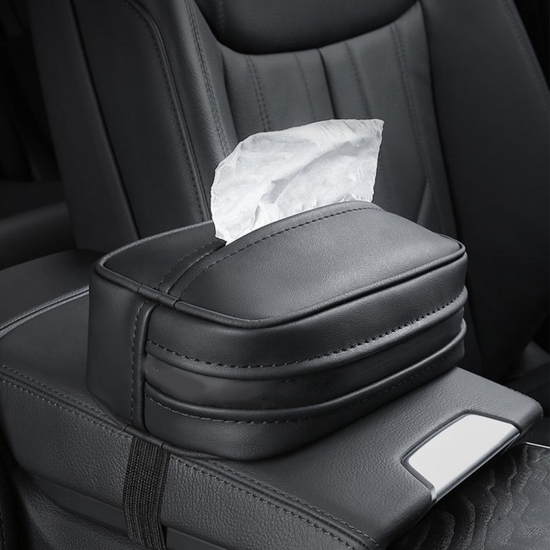Car Tissue Box Multifunction Leather Seat Back Napkin Holder Container