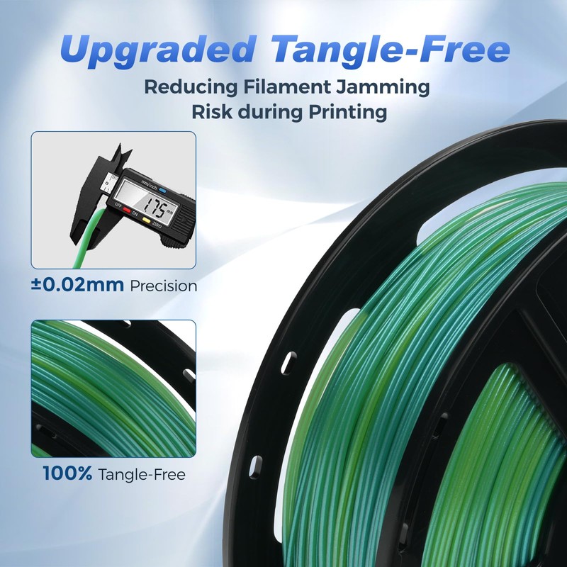 FLASHFORGE Rapid PLA Filament 1.75mm +/- 0.02mm Yellow to Green
