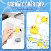 Whaline 6Pcs Yellow Duck Silicone Straw Covers with Cup Charms