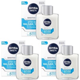 NIVEA MEN Sensitive Cool After Shave Balsam (100 ml), beruhigendes After Shave, Hautpflege nach der Rasur mit Kamille und Vitamin E (Packung mit 3)
