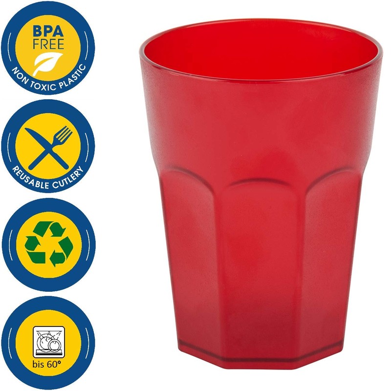 ENGELLAND - 5 x Plastic Cups Drinking Cups Red Cocktail