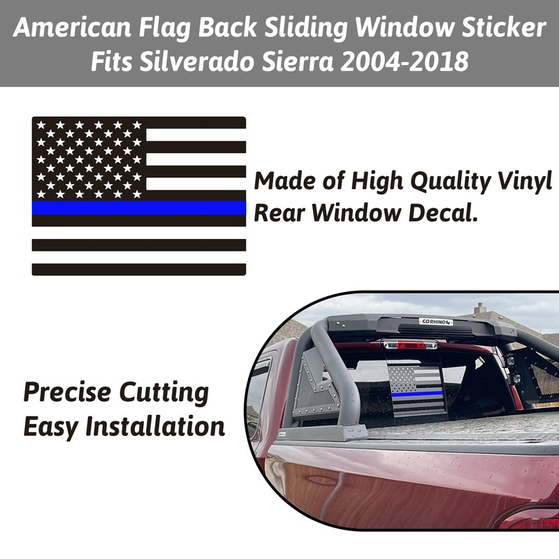 Zhizhong for 2004-2018 Chevy Silverado GMC Sierra Back Middle Window