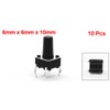 sourcingmap 6x6x10 mm 4 Pins Dip Pcb Tactile Tact Push