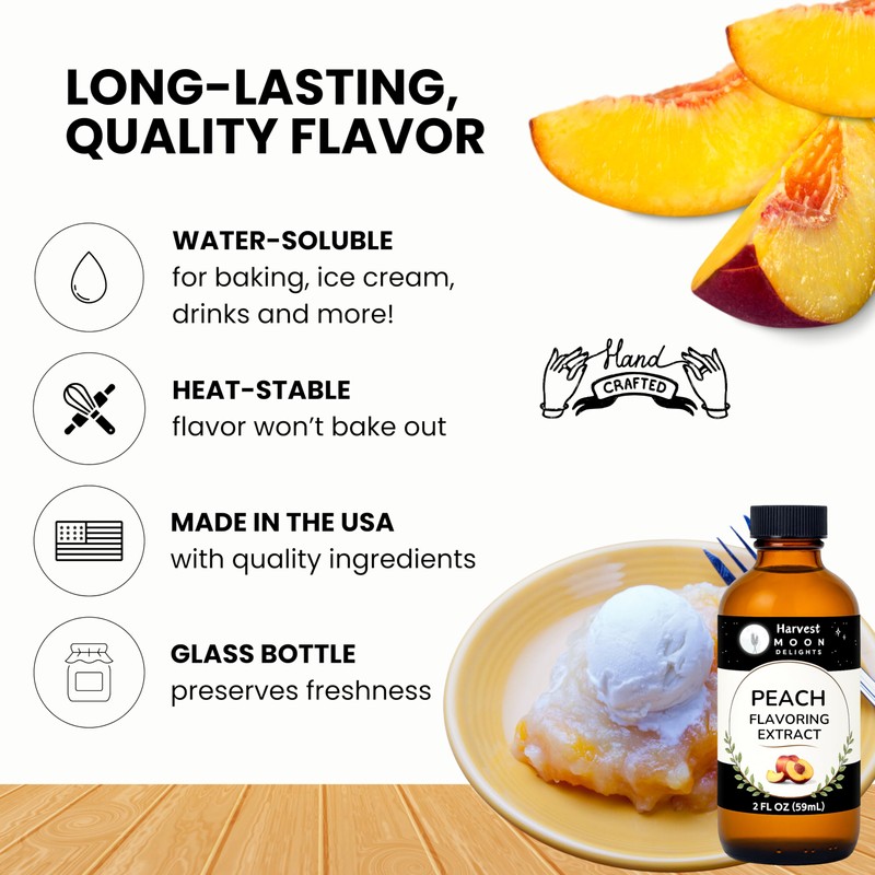 Natural Peach Extract - 2 oz - Water-Soluble - By