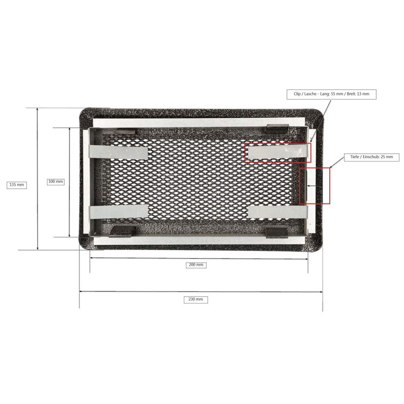 KOTARBAU Air Grille 10 x 20 cm White Fireplace Grill