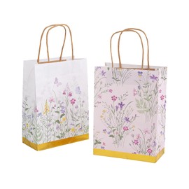 Fun Express Medium Cottagecore Kraft Paper Bags - 12 Pieces