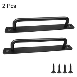 Zefeng Pack of 2 Barn Door Handles, Sliding Door Handle, Sliding Door Handles Black, Door Fitting Handle, Black Solid Door Handle, with Screws Cabinet Door Handles, for Kitchen Cupboard Door (Black)