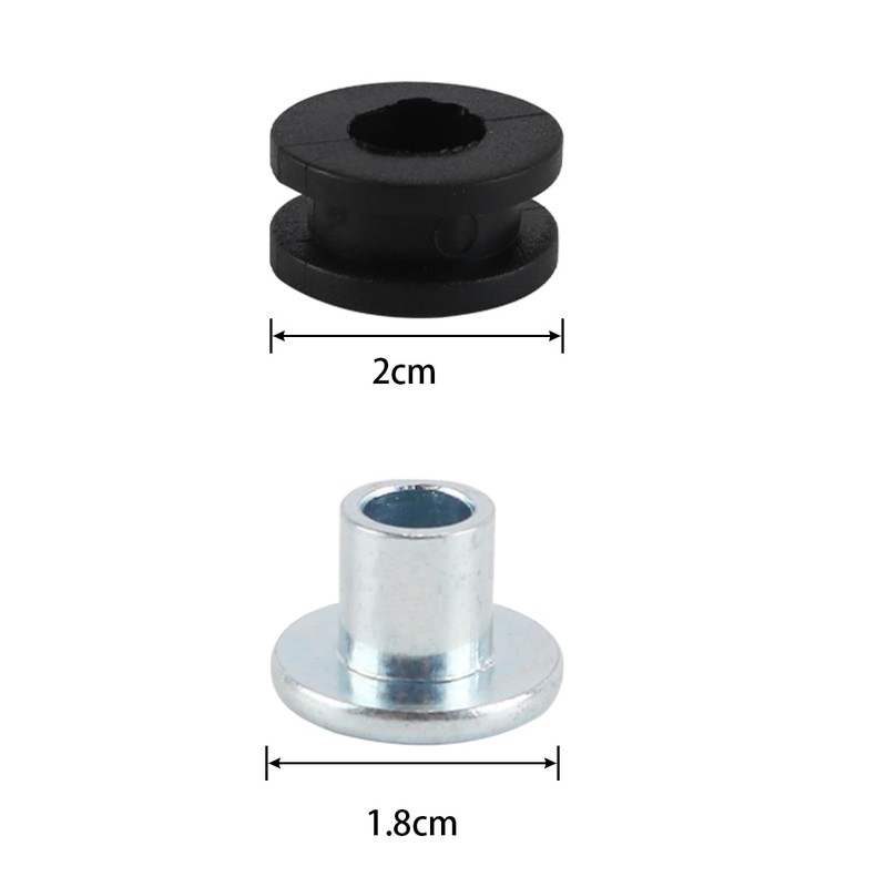 Enwye 10 PCS Motorcycle Rubber Grommets Black and Silver 6mm