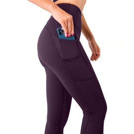 SEEMLY High Waisted Leggings with Pockets for Tummy Control | Breathable Yoga Pants Pack of 01, Dark Grey, Medium