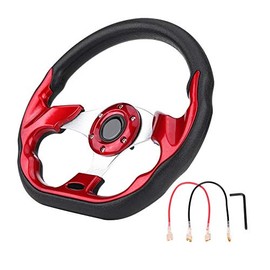 KIMISS 320 mm, la última modificación del volante de carreras de fibra de carbono, mini volante a la deriva (rojo)                                    