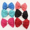 Unbranded 6pc Girl Toddler Kids Silk Dots Rhinestone Hair Bow