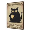 Amawvab 030 - Letrero de metal para gatos divertidos