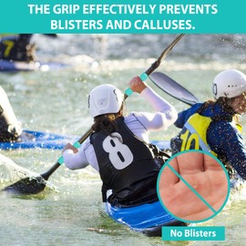 VITEAM Kayak Paddle Grips, No-Slip Silicone Wraps Paddle Grips for Kayaking, Blister Prevention Paddle Grips, Kayak Paddle Accessories Suitable for Take-Apart Paddles Blue 2 Pack
