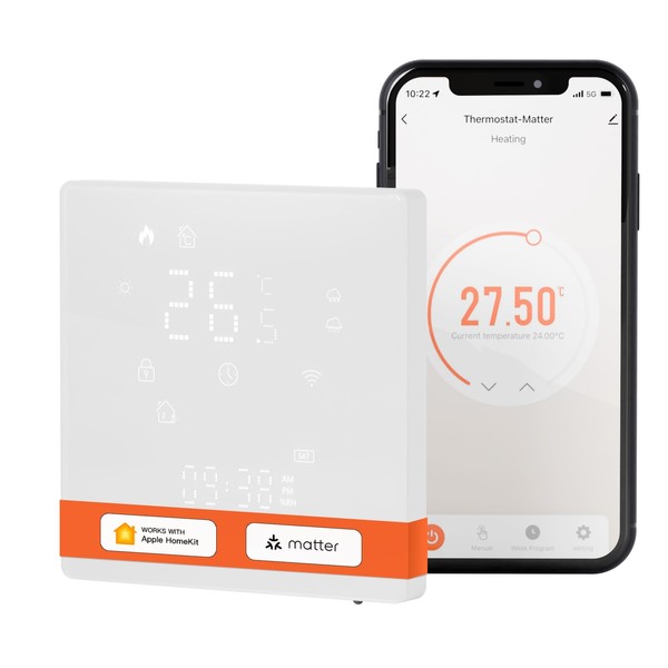 MOES Smart Thermostat for Water/Combi Boiler Heating | Matter over