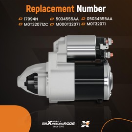 maXpeedingrods Starter Motor for Chrysler Sebring 2007-2010, for Dodge Avenger 08-10/Caliber 07-12/Journey 09-2018, for Jeep Compass/Patriot 07-17,12V 1.2KW 8 Teeth CW, Replace# 17994N 5034555AA