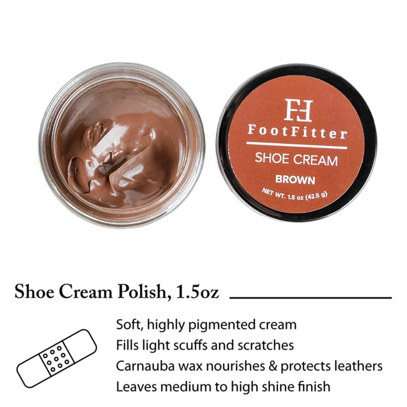 FootFitter Complete Shoe Cleaning, Polishing, and Shining Set- Brown