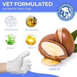 PUPMATE Pet Cleaning Glove Wipes for Dogs & Cats, Hypoallergenic Deodorizing Disposable No-Rinse Grooming Wipes, Extra Thick Bathing Wipes,Perfect for Pet Dry Cleaning,Daily Care and Travel,24 pcs