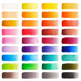 Arteza Kids Watercolor Painting Art Set, Watercolor Paint 36 and Foldable Canvas Paper Bundle, DIY Painting Kit, Art Supplies for Kids and Adults