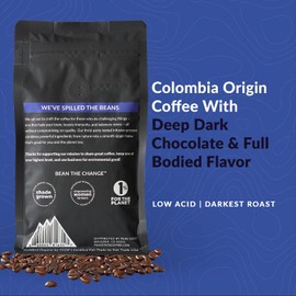 Peak State Coffee with Benefits - Mushroom Coffee Organic Coffee Beans - STRESS LESS Dark Roast Adaptogen Coffee with Reishi & Chaga - Low Acid Coffee - Mold Free, Mycotoxin Free,Vegan, Paleo, Dairy Free, Gluten-Free, Non-GMO (12 oz Bag, Whole Bean - $1.13/cup)