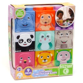 Boley Roo Crew: Cute Animal Construction Blocks - 9 Pieces - Stack & Play Animal Blocks, Developmental & Educational Toy, Preschool, Toddlers, Kids Ages 2+