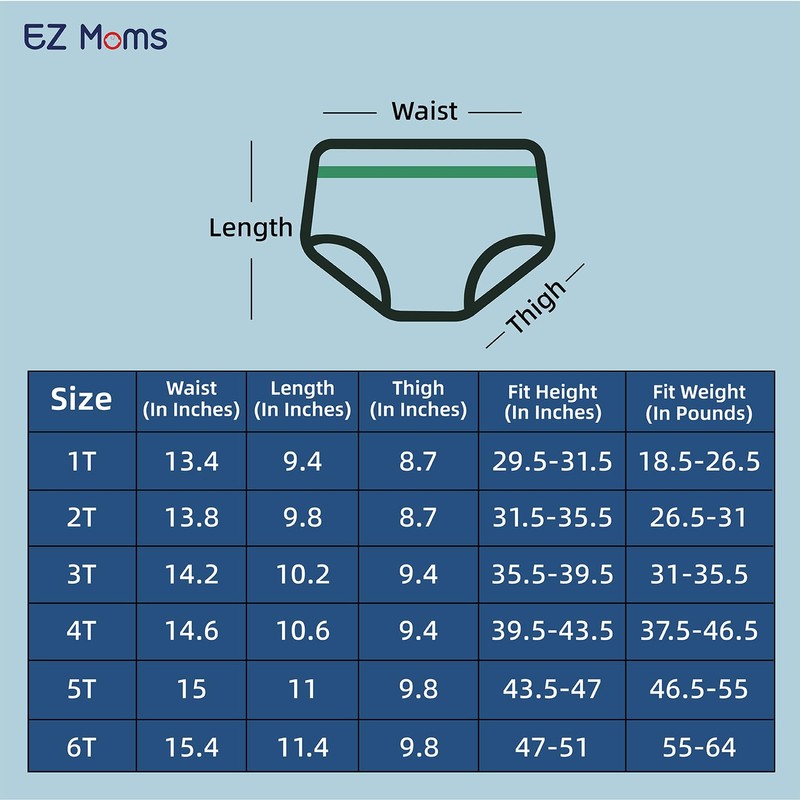 EZ Moms 6 Packs Plastic Pants for Toddlers Cloth Diaper