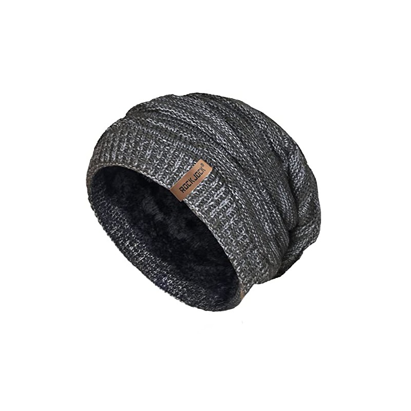 RockJock Mens Winter Knitted Slouch Beanie with R80 Thermal Insulation
