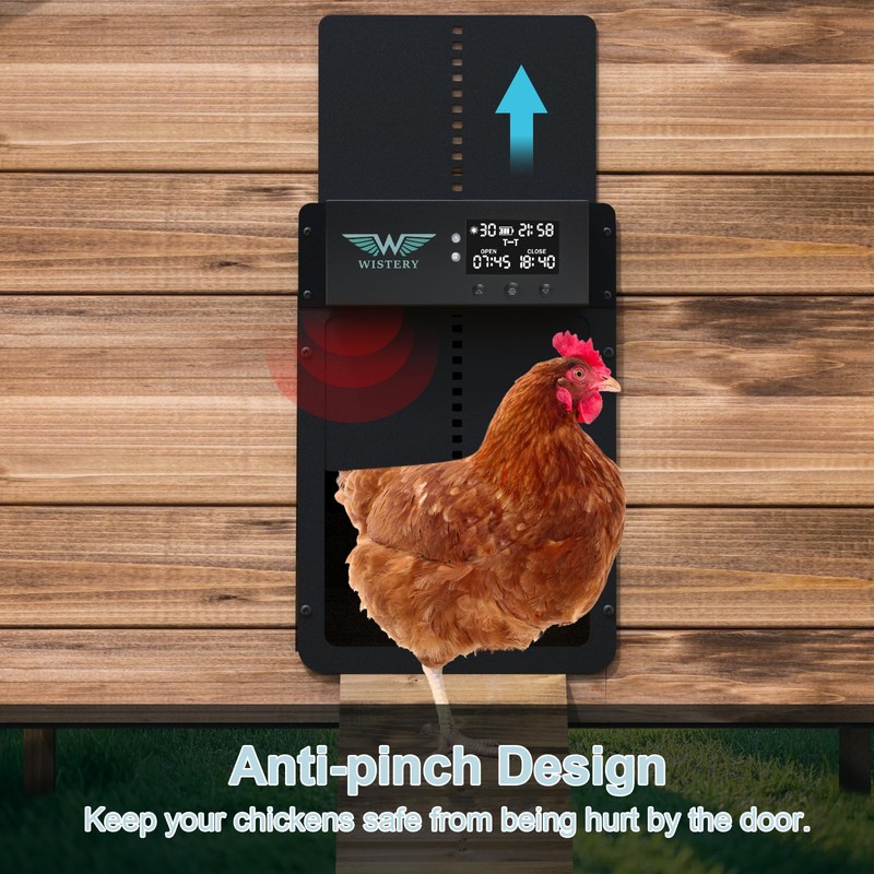Automatic Chicken Door with LCD Display, Solar Chicken Coop Door