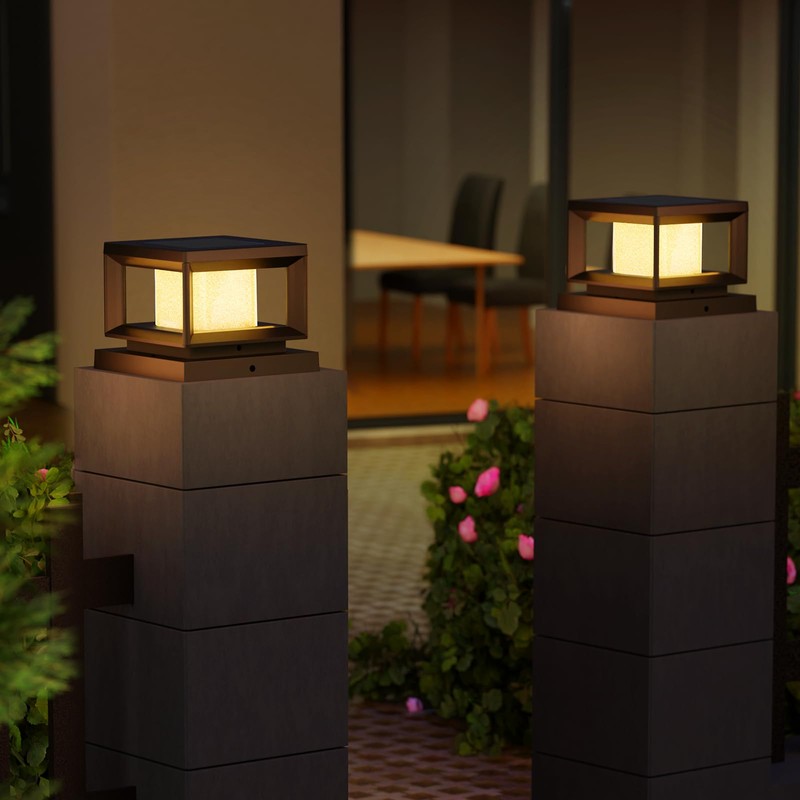 Mlambert 8 Pack Solar Post Lights, 4x4 6x6 Wooden Vinyl