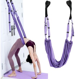 Yoga Strap Leg Stretcher Stretching Band Stretch Band – Yoga Straps Made of Polyester Cotton, Inversion Stretch, Exercise Band for Yoga, Ballet, Pilates, Gymnastics, Flexibility Training, Purple, 1