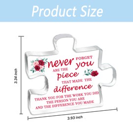 Gifts for Coworker-Unique Coworker Acrylic Puzzle-Shaped Plaque Desk Decorations Present for Coworker Gifts, Christmas Birthday Gifts, Inspirational Gifts