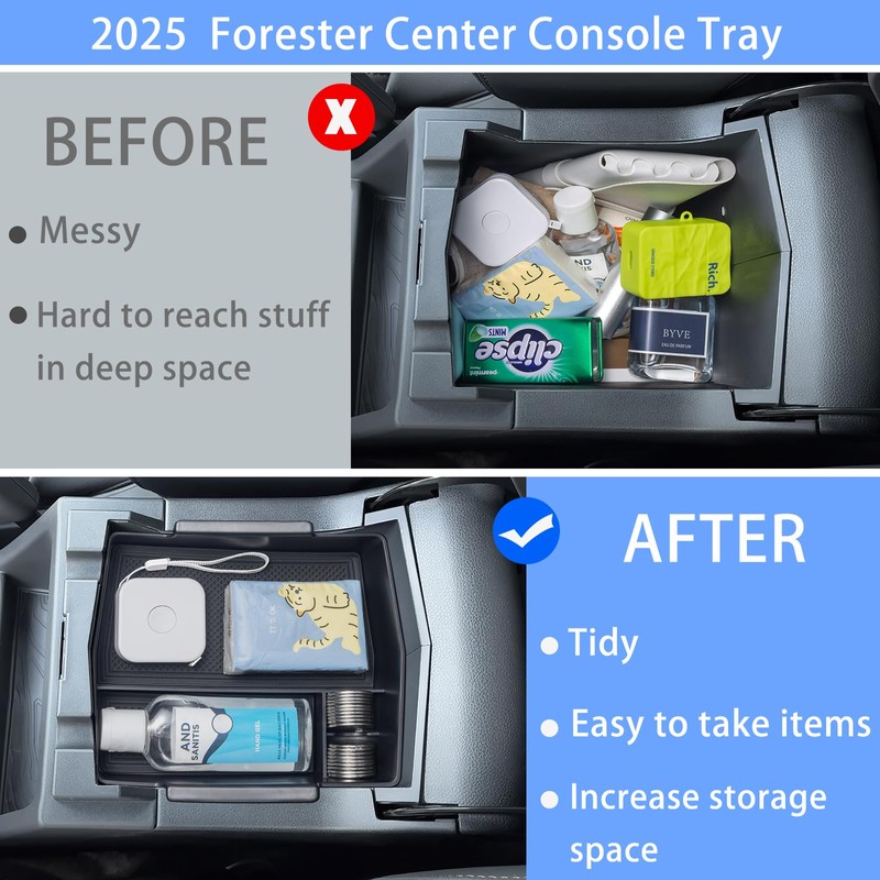 Center Console Organizer Compatible with 2025 Subaru Forester Accessories Armrest