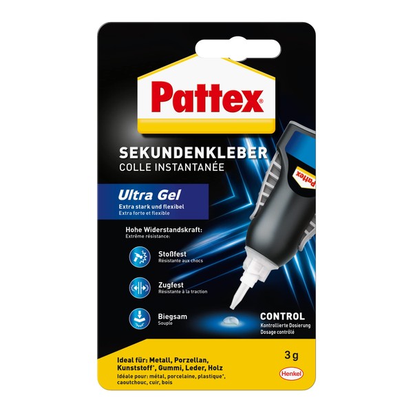 Pattex Ultra Gel Matic super glue, 3 g, dispenser with