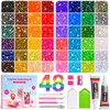 68,000Pcs 48 Colors Bedazzling Kit, 3mm Resin Jelly Flatback Rhinestones