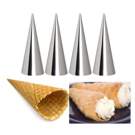 COMZPLIFE 12pcs Cream Horn Molds, Stainless Steel Baking Cones, Non-stick Baking Molds for Danish Pastry Lady Lock Form, Ice Cream Mold, Cream Roll, Croissant