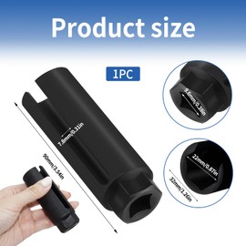 Oxygen Sensor Socket, 3/8" Drive x 7/8" (22mm) Hex with Wide Side Wire Cutout, O2 Sensor Socket Universal Removal Tool for Automotive Motorcycle Car to Prevent Wire Damage