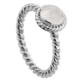 Nena Lina Size Hand Crafted 925 Sterling Silver with White Moonstone Gemstone Silver Ring 212999/004 silver