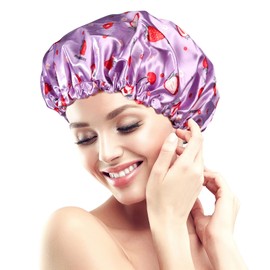 Shower Caps for Women Reusable Waterproof, Adjustable Double Layer Shower Cap, Hair Cap, Bathing Cap Shower Hat Fit for Kids Adult Hair Protection