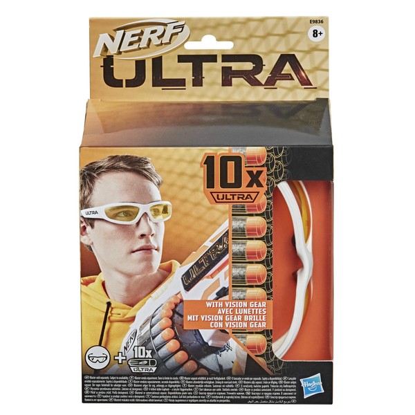 Nerf Ultra Vision Gear and 10 Nerf Ultra Darts - The Ultimate in Nerf Dart Blasting - Darts Compatible Only with Nerf Ultra Blasters, Black, E9836