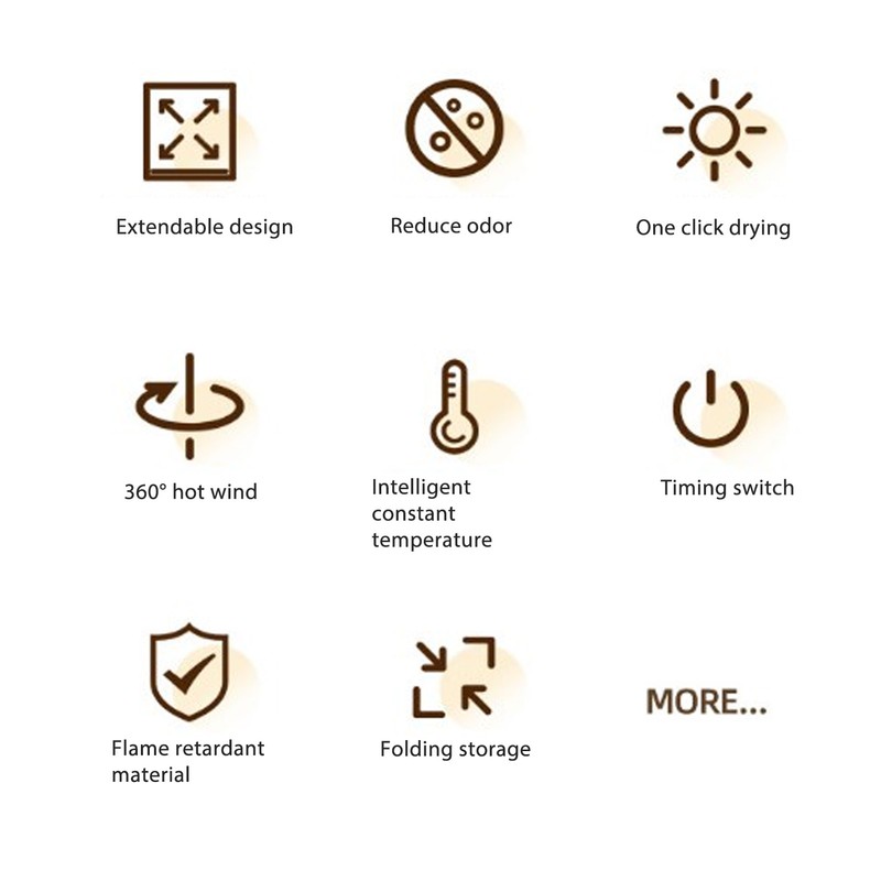 Electric Boot Warmer Machine with Timer Foldable Touch Control 360°