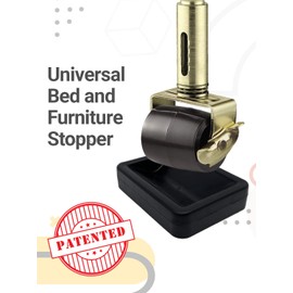 SlipToGrip 4-Pack Bed and Furniture Stoppers to Prevent Sliding - Wheel Stopper for Furniture and Bed Frame Wheel Stoppers - No Slip Stopper for Chairs, Desks, Sofas - Protects All Floors - Black