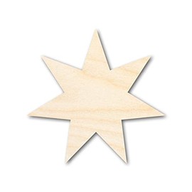 Unfinished Wood Seven Pointed Star Shape Craft up to 46" DIY 12" / 1"