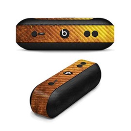 MightySkins Carbon Fiber Skin for Beats by Dr. Dre Pill Plus - Textured Gold | Protective, Durable Textured Carbon Fiber Finish | Easy to Apply, Remove, and Change Styles | Made in The USA