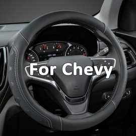 GIANT PANDA Car Steering Wheel Cover Customized for Chevy, Black and Gray Line
