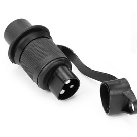 DARKGUARD 1 x 3-Pin Plug 12 V Tractor, Trailer Plug 3-Pin 12 V 24 V, Flat Connector, DIN 9680, Adapter Three-Pole Plug 12 V, Suitable for Car, Truck, Agricultural Boat (Plug M1)