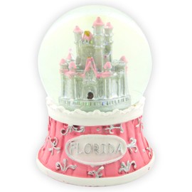 Castle Snowglobe, Globe Decoration with Glitter, Home Decor and Florida Souvenir, 2.5 by 2.5 Inches