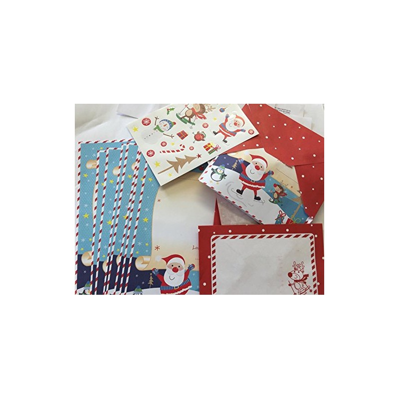 10 Sheet Childrens Christmas Thank You Letters Kit - Santa's